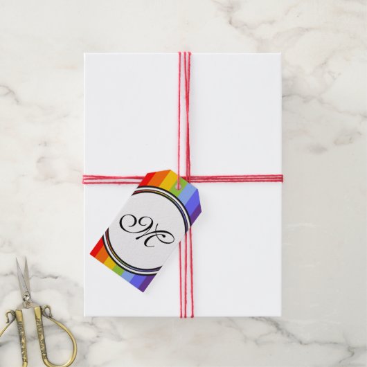 Sjabloon - Aangepaste jouw tekst, monogram en back Cadeaulabel (Met Touw)