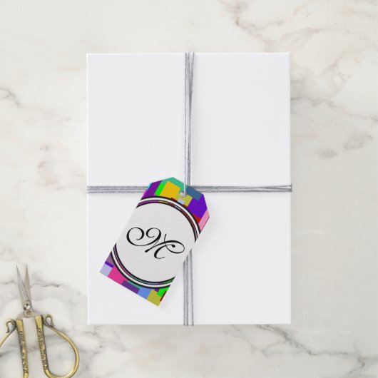 Sjabloon - Aangepaste jouw tekst, monogram en back Cadeaulabel (Met Touw)