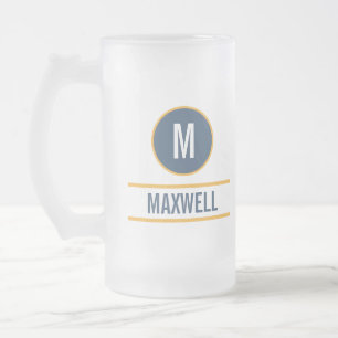 Sjabloon aangepaste monogram naam tekst matglas bierpul