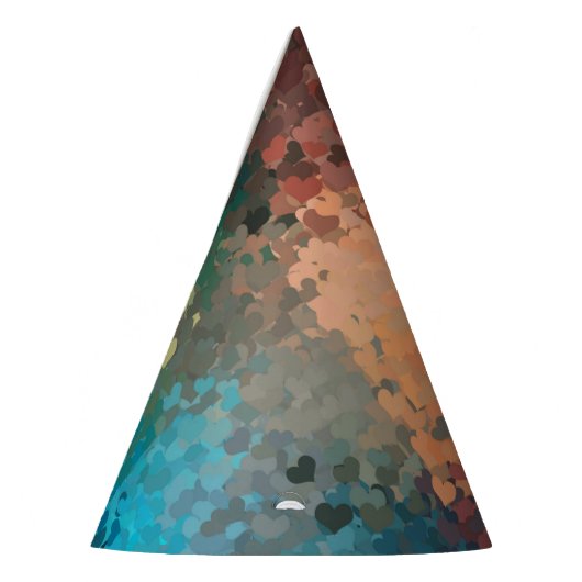 Sjabloon Aangepaste partij kleurrijke harten Feesthoedjes (Links)