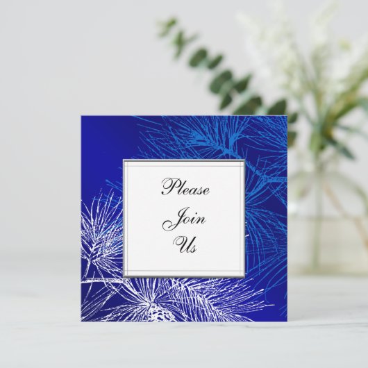 Sjabloon Aangepaste uitnodiging voor blauwe en wit (Staand voorkant)