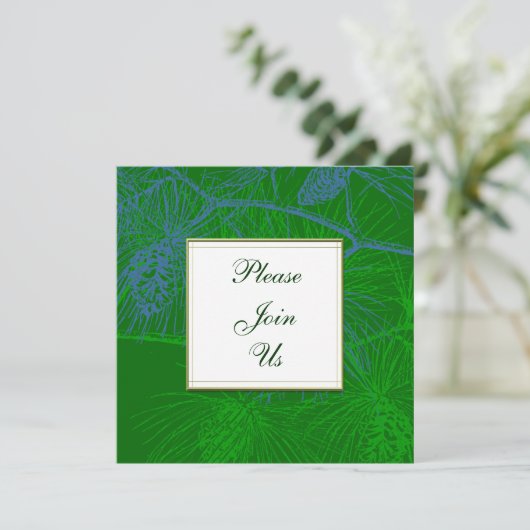 Sjabloon Aangepaste uitnodiging voor groene en bla (Staand voorkant)