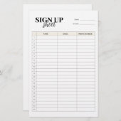 Sjabloon aanmeldingsformulier briefpapier (Voorkant / Achterkant)