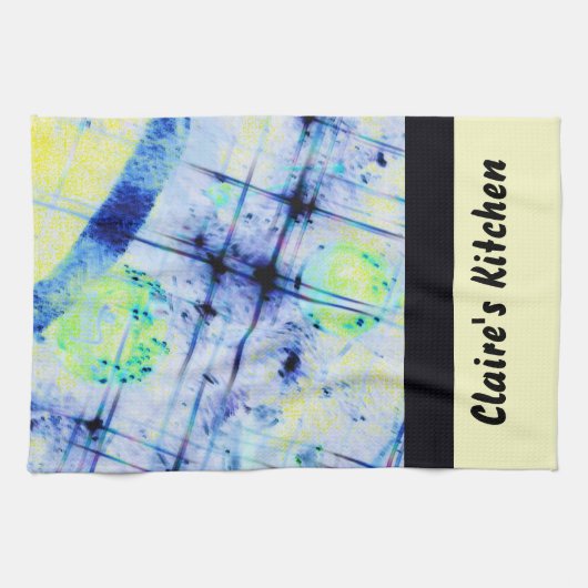 Sjabloon abstracte Blues Kitchen Towel Theedoek (Horizontaal)