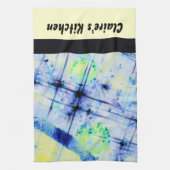 Sjabloon abstracte Blues Kitchen Towel Theedoek (Verticaal)