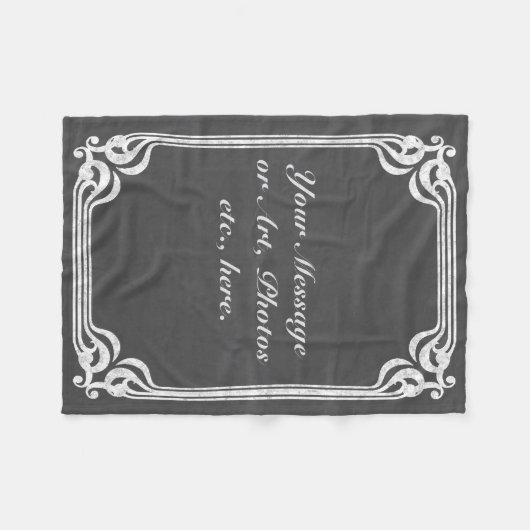 Sjabloon - achtergrond van het Chalkboard met rand Fleece Deken (Voorkant (Horizontaal))