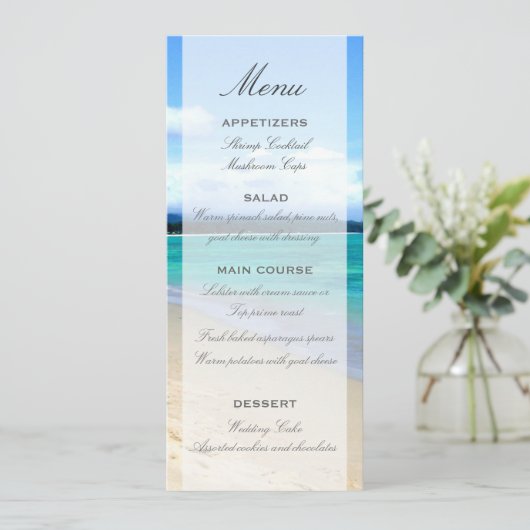 Sjabloon Beach Wedding Menu (Staand voorkant)