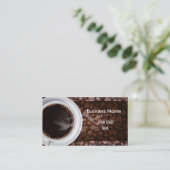 Sjabloon bedrijfskaarten koffie-winkel visitekaartje (Staand voorkant)