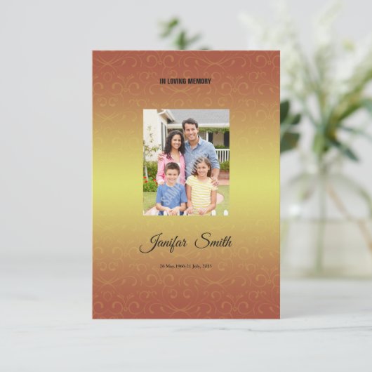 Sjabloon begrafenisprogramma kaart (Staand voorkant)