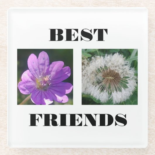 Sjabloon beste vrienden Afbeelding Glazen Onderzetter (Voorkant)