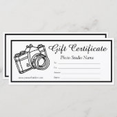 Sjabloon bewerkbaar fotografisch cadeaubon (Voorkant / Achterkant)