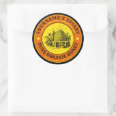 Sjabloon bijenkorven voor honinghoning ronde sticker (Tas)