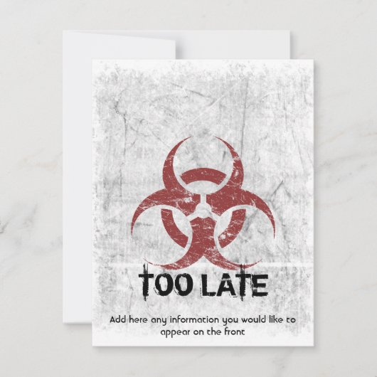 Sjabloon Biohazard Grunge  Kaart (Voorkant)