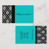 Sjabloon Black Damask Visitekaartje Blue (Voorkant / Achterkant)