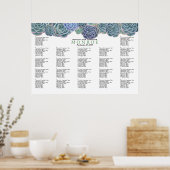 Sjabloon blauwe groene slagkaarten poster (Keuken)