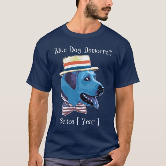 Sjabloon - Blauwe hond-democraat sinds T-shirt (Voorkant)