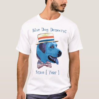 Sjabloon - Blauwe hond-democraat sinds T-shirt