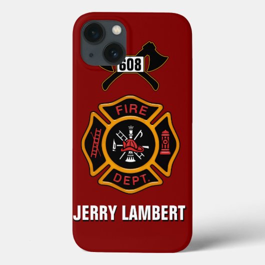 Sjabloon brandblusafdeling badge naam Case-Mate iPhone case (Achterkant)