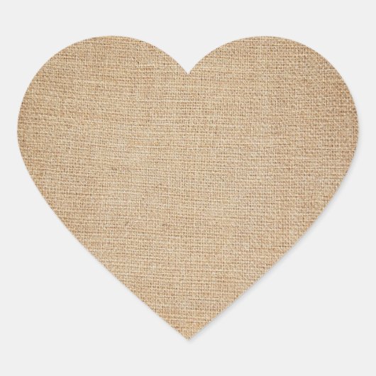 Sjabloon - Burlap-achtergrond Hart Sticker (Voorkant)