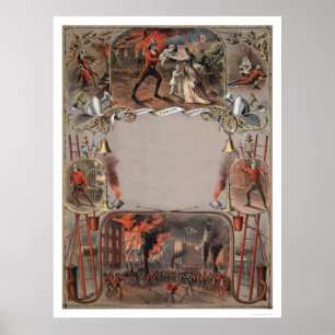 Sjabloon certificaat brandweer afdruk poster