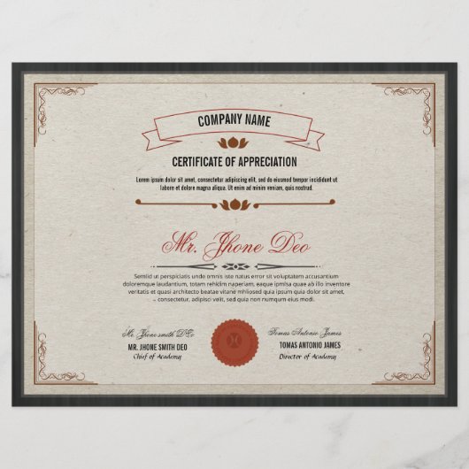 Sjabloon certificaat flyer (Voorkant)