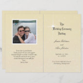 Sjabloon Champagne Sparkle Photo Wedding Program (Voorkant / Achterkant)