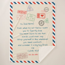 Sjabloon Custom Text Sherpa Blanket – We Love You
