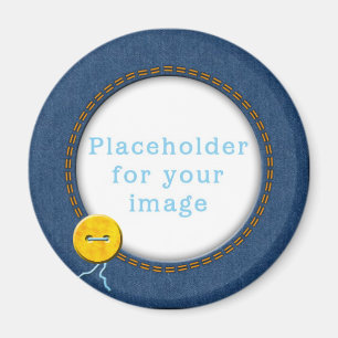 Sjabloon "Denim & Button" Magneet