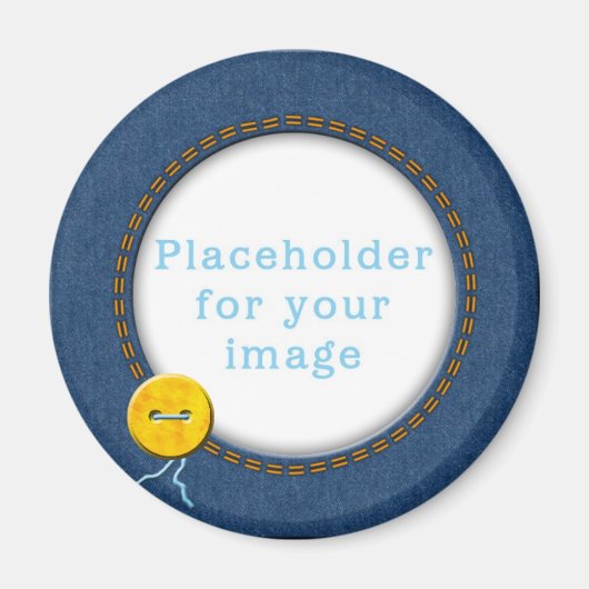 Sjabloon "Denim & Button" Magneet (Voorkant)