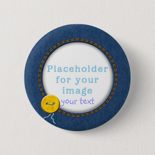 Sjabloon "Denim & Button" Ronde Button 5,7 Cm (Voorkant)