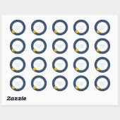 Sjabloon "Denim & Button" Ronde Sticker (Vel)