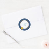 Sjabloon "Denim & Button" Ronde Sticker (Envelop)