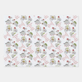 Sjabloon dinosaurus Kerstmis Inpakpapier Vel (Voorkant)