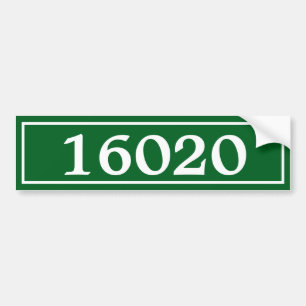 Sjabloon Donkergroen Witte Huis Nummer Mail Box Bumpersticker