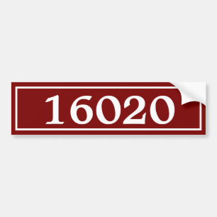 Sjabloon Donkerrood Witte Huis Nummer Mail Box Bumpersticker