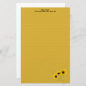 Sjabloon drie zonnebloempitten briefpapier (Voorkant / Achterkant)