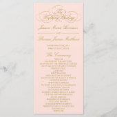 Sjabloon Elegant Blush Pink & Gold Wedding Program (Voorkant)