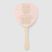Sjabloon Elegant Blush Pink & Gold Wedding Program Handwaaier (Achterkant)
