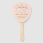 Sjabloon Elegant Blush Pink & Gold Wedding Program Handwaaier (Voorkant)