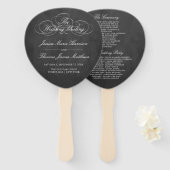Sjabloon Elegant Chalkboard Wedding Program Handwaaier (Voorkant en achterkant)