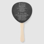 Sjabloon Elegant Chalkboard Wedding Program Handwaaier (Achterkant)
