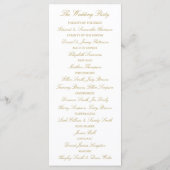 Sjabloon Elegant Gold & White Wedding Program (Achterkant)