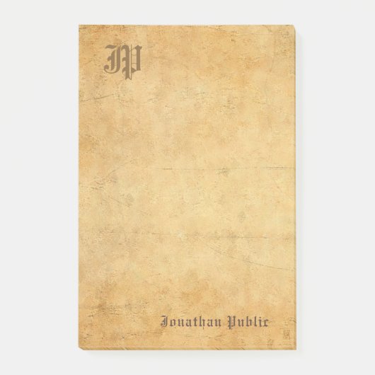 Sjabloon Elegant Handgeschreven Monogram Post-it® Notes (Voorkant)