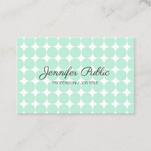Sjabloon Elegant Mint Groen Wit Modern Script Bu Visitekaartje