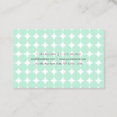 Sjabloon Elegant Mint Groen Wit Modern Script Bu Visitekaartje (Achterkant)