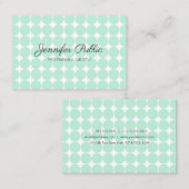 Sjabloon Elegant Mint Groen Wit Modern Script Bu Visitekaartje (Voorkant / Achterkant)