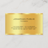 Sjabloon Elegant Modern Halfglans Zwart & Goud Visitekaartje (Achterkant)