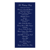 Sjabloon Elegant Navy Blue & White Wedding Program Reclamekaart (Achterkant)