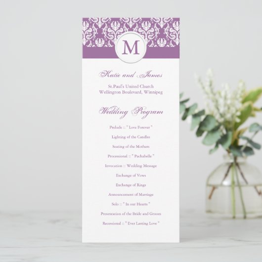 Sjabloon Elegant Wedding Program (Staand voorkant)