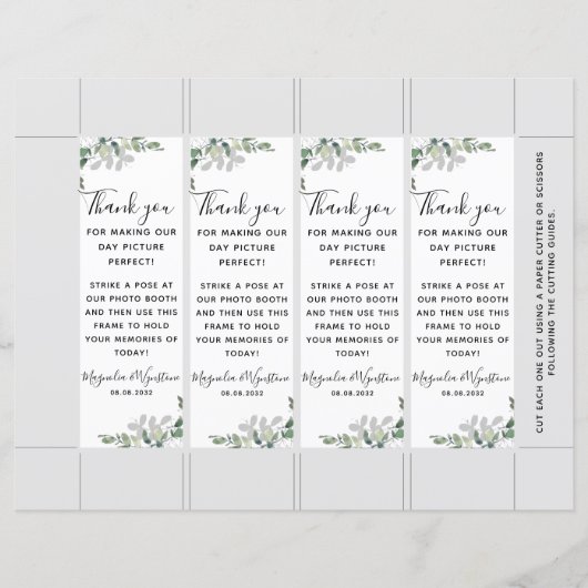 Sjabloon Eucalyptus Wedding Photo Booth Insert (Voorkant)